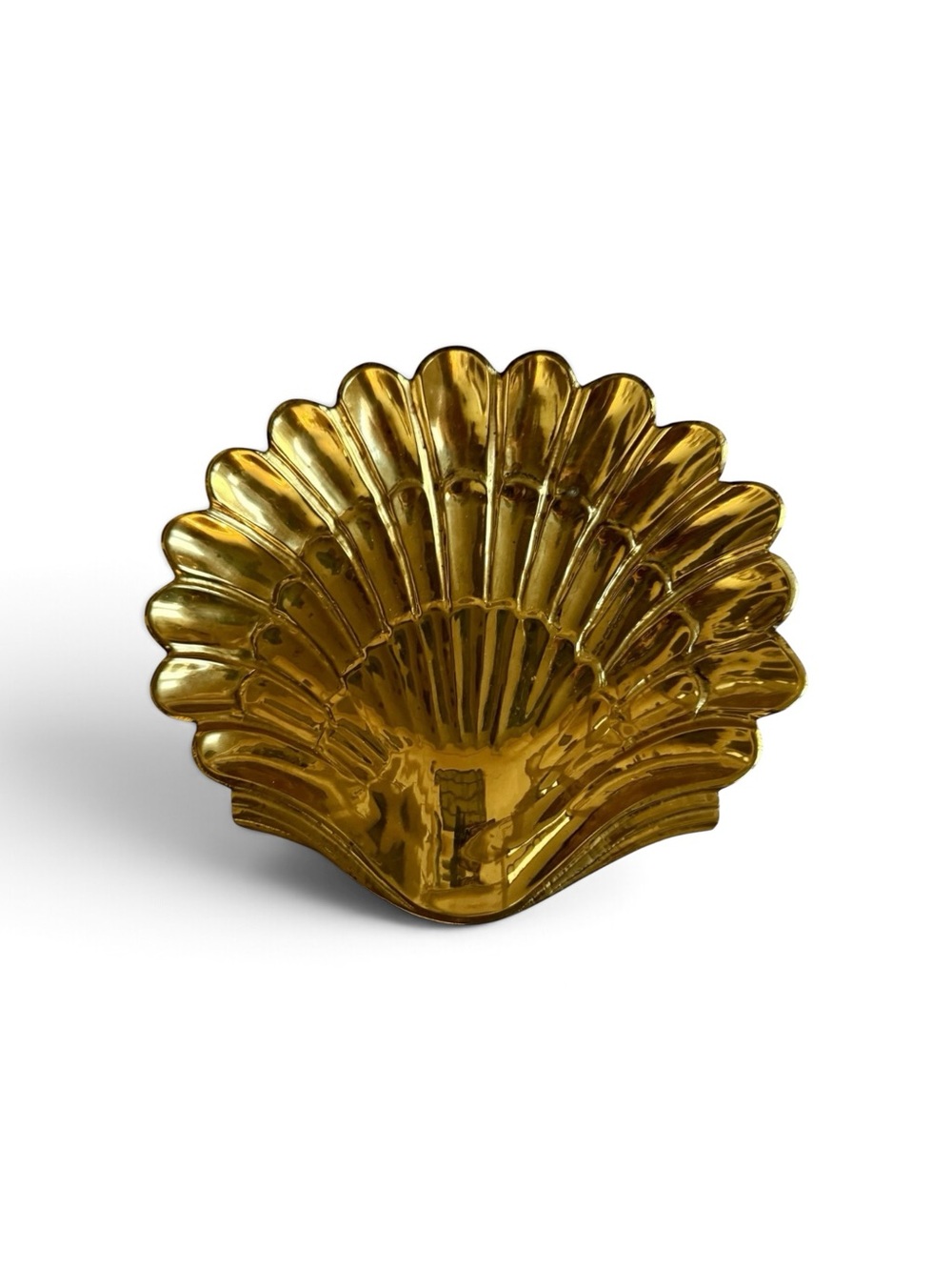 Gold Shell Dish Decorative Bowl Heavy Brass